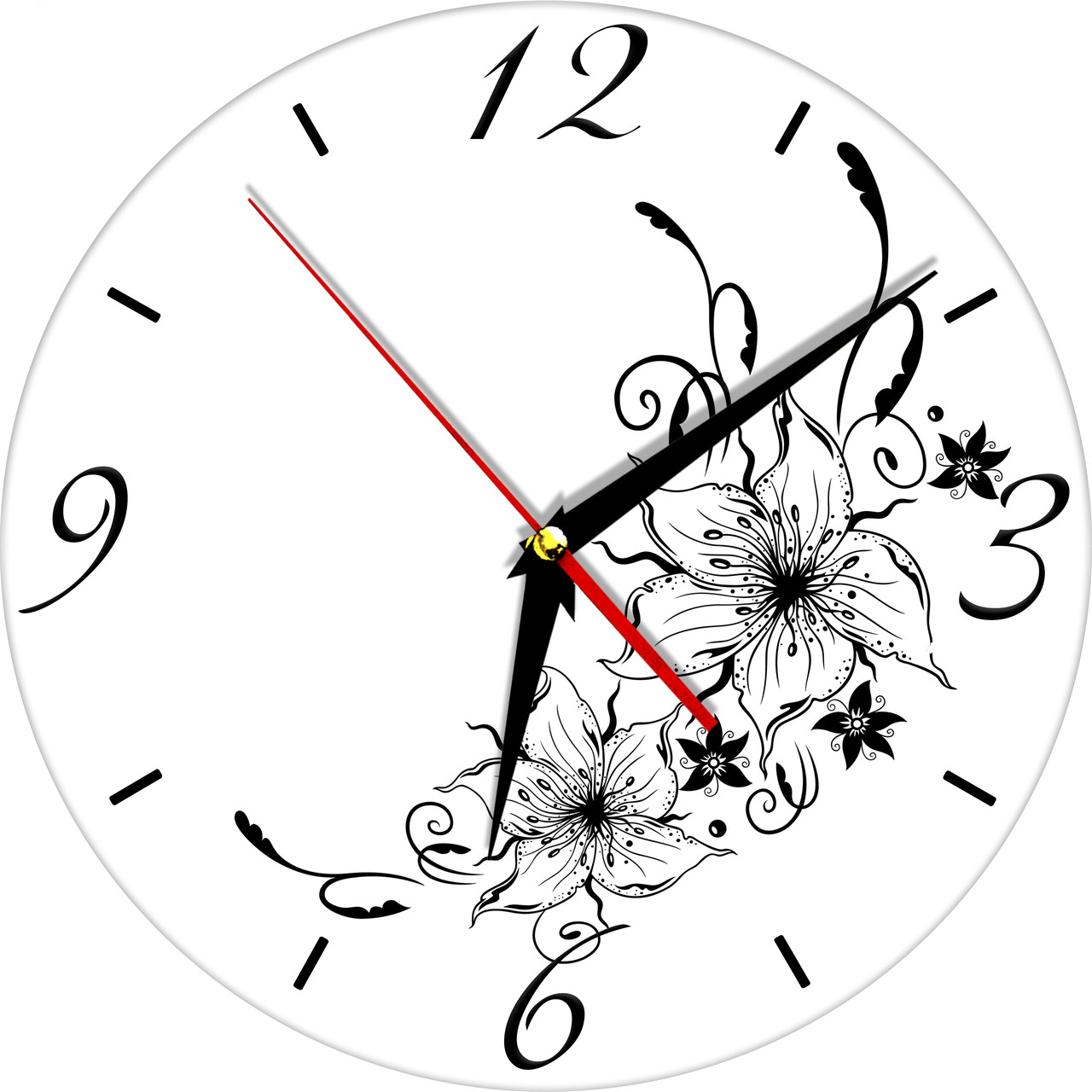 Настенные часы из стекла "Графичный цветок" арт.3-9022