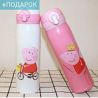 Детский термос Свинка Пеппа, 420 мл розовый Свинка Пеппа, фото 1