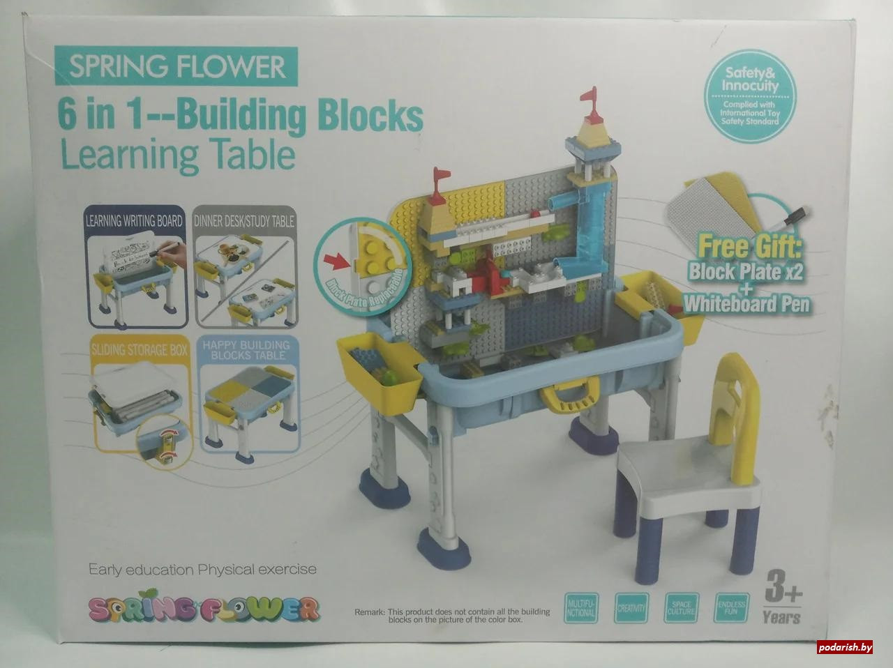 Развивающий стол spring flower 6 in 1 building blocks - фото 1 - id-p140652998