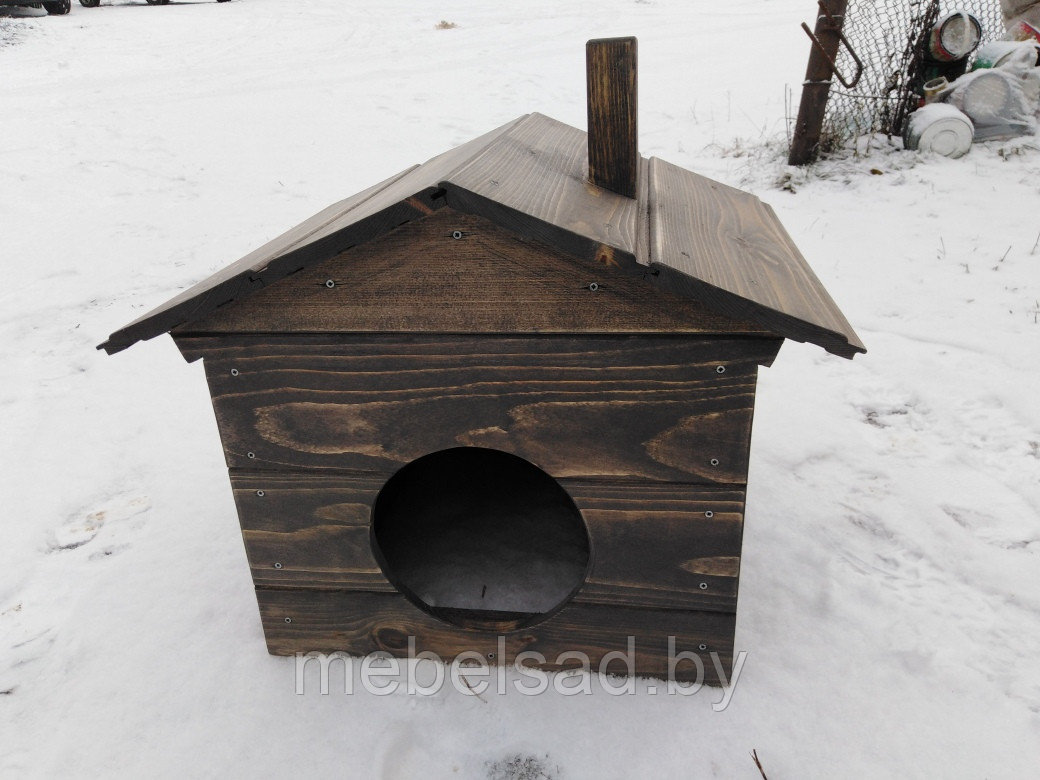 Домик для кошек уличный деревянный "Кошкин Дом №48" - фото 2 - id-p140740852