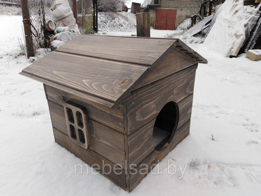 Домик для кошек уличный деревянный "Кошкин Дом №48" - фото 4 - id-p140740852