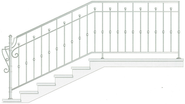 Перило сварное металлическое модель 8