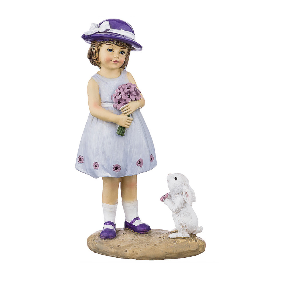 Фигура интерьерная Девочка с кроликом и лавандой - фото 3 - id-p138630216