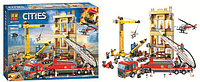 Конструктор Lari City "Тушение пожара на стройке", 985 детали,11216A, Аналог LEGO Лего Сити