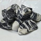 Крошка мраморная (черная с белыми прожилками) в биг-беге фр.40-70мм. 1000кг. / 1 тонна, фото 8