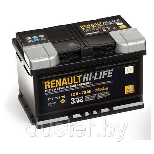 Аккумулятор Renault Hi-LIFE (70 А·ч, 720 А (EN)) для Renault Duster