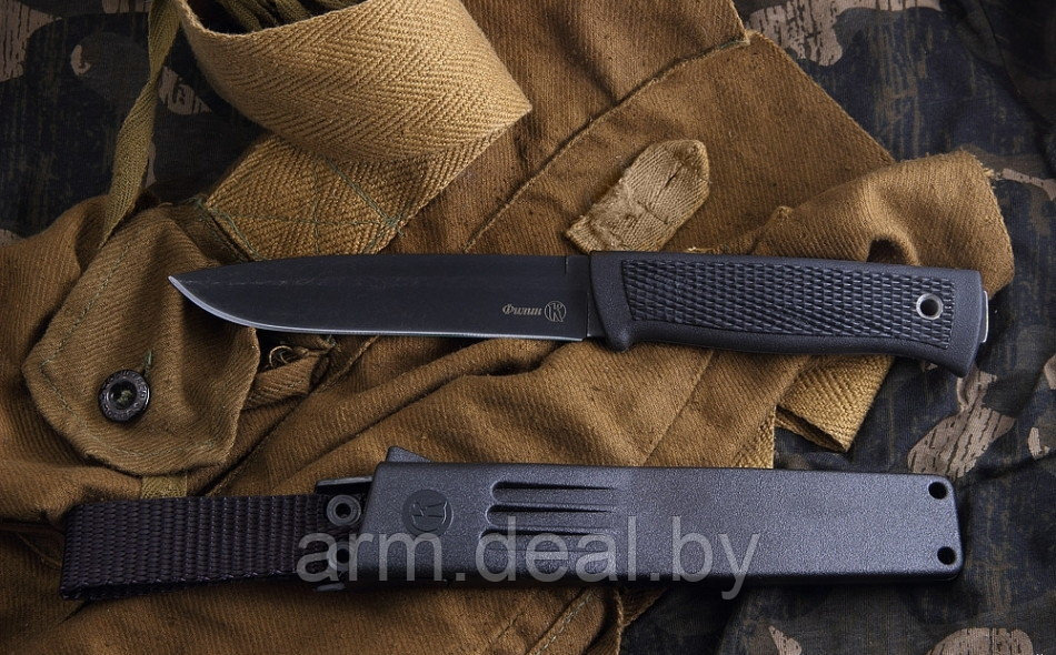 Нож разделочный "Филин" вороненный - фото 1 - id-p140898684