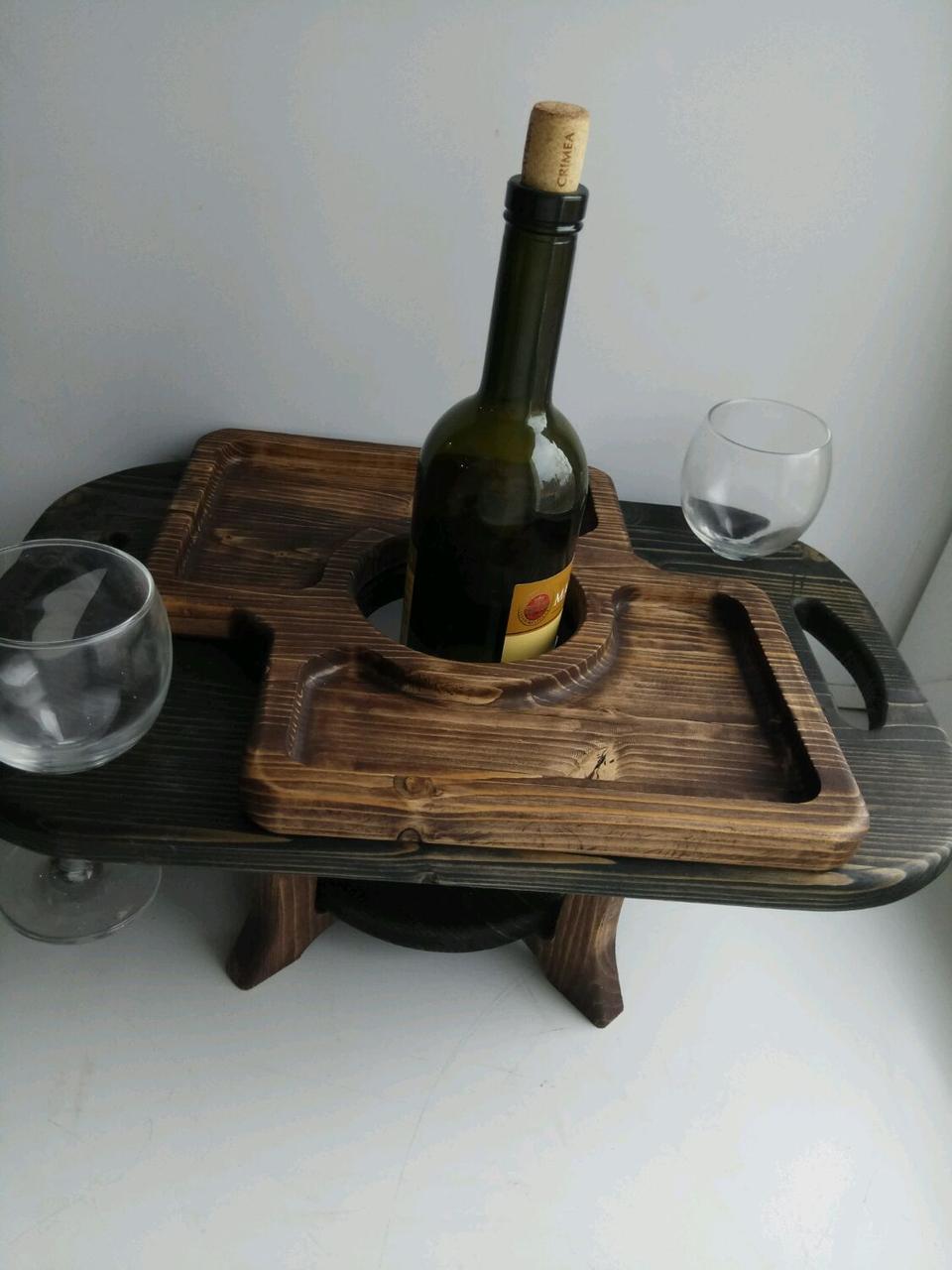 Винный столик + менажница-поднос (сосна)