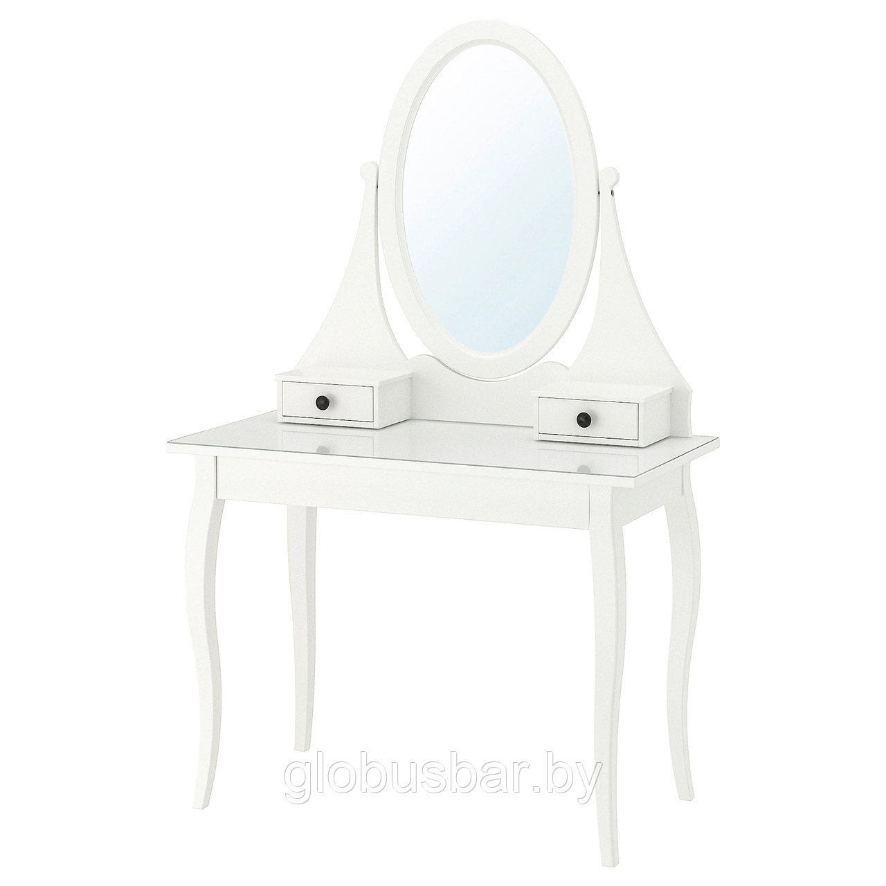 HEMNES ХЕМНЭС Туалетный столик с зеркалом, белый, икеа 100x50 см - фото 2 - id-p140935046