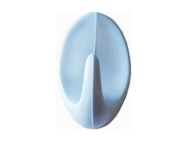 Крючок-вешалка самоклеющийся, однорожковый, 5 шт., светло-голубой, GARDENPLAST (h=50 мм, b=31 мм)