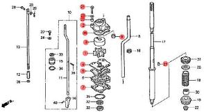 Комплект помпы крыльчатки Honda BF25..30A, 06193-ZV7-020, фото 2