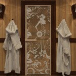 Стеклянная дверь для бани и сауны DW 700*1900, серия "ДЕВУШКА В ЦВЕТАХ"