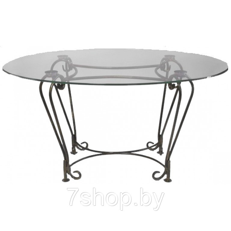 Кованый стол со стеклянной столешницей КОВ4