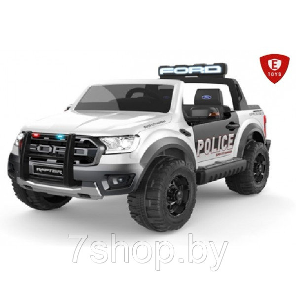 ДЕТСКИЙ ЭЛЕКТРОМОБИЛЬ ELECTRIC TOYS FORD RANGER POLICE LUX ДВУХМЕСТНЫЙ ЛИЦЕНЗИЯ 12V 10AH ЦВЕТ БЕЛЫЙ