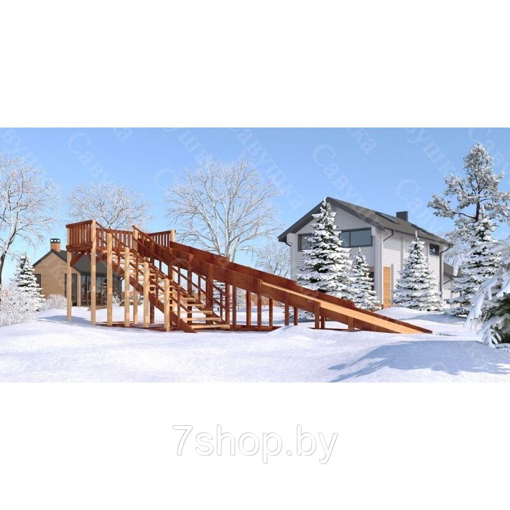 Зимняя деревянная игровая горка Савушка Зима - 8 (скат 9 м.) - фото 1 - id-p141029461