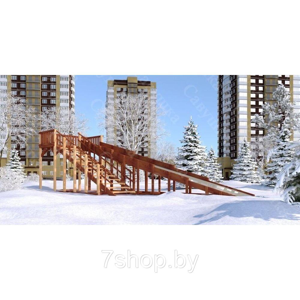 Зимняя деревянная игровая горка Савушка Зима - 8 (скат 9 м.) - фото 4 - id-p141029461