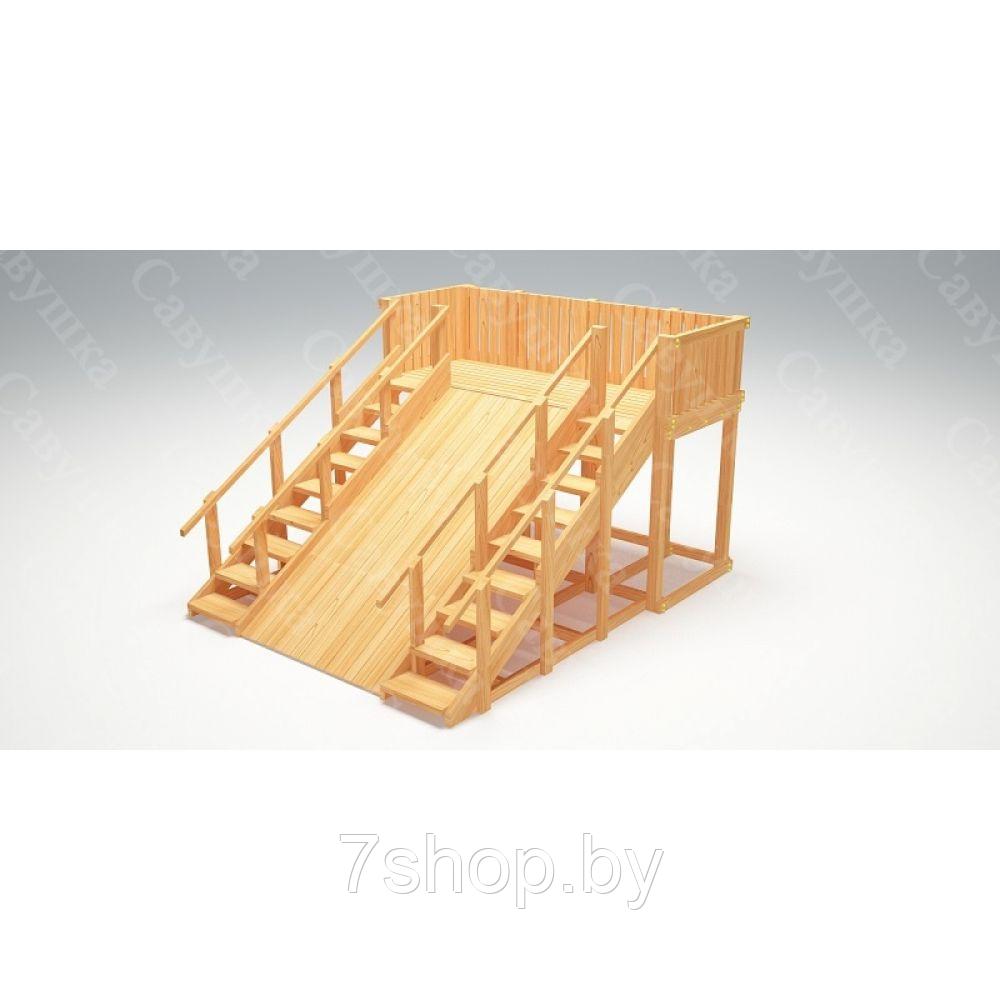 Зимняя деревянная игровая горка Савушка Зима wood - 4