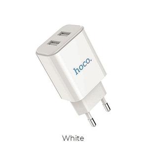 Сетевое зарядное устройство Hoco C62A (2 USB:5V 2,1A) цвет: белый, фото 2