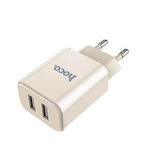 Сетевое зарядное устройство HOCO C62A (2 USB:5V 2,1A+кабель Micro) цвет: белый, фото 2