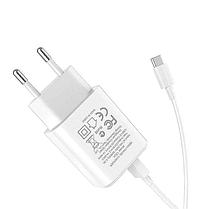 Сетевое зарядное устройство Hoco C62A (2 USB:5V 2,1A+кабель Type-C) цвет: белый, фото 3