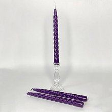 Свеча Столовая крученная высокая фиолетовая