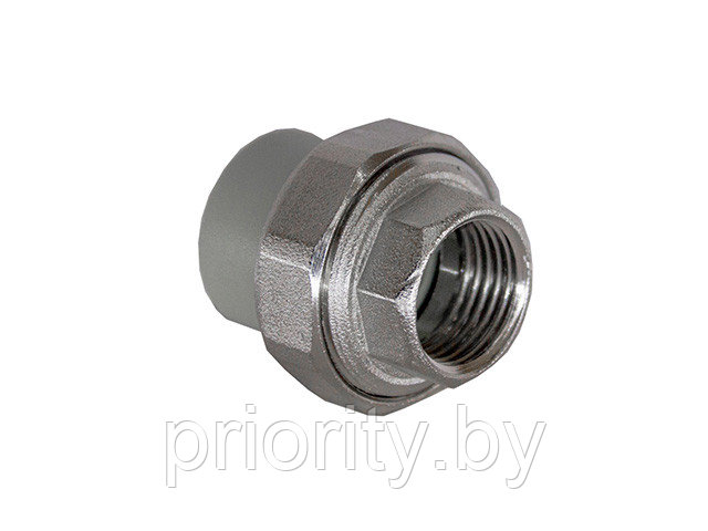 Американка ПП внутр. резьба 20х3/4", серый РосТурПласт (Муфта комбинированная разъемная, внутренняя резьба,