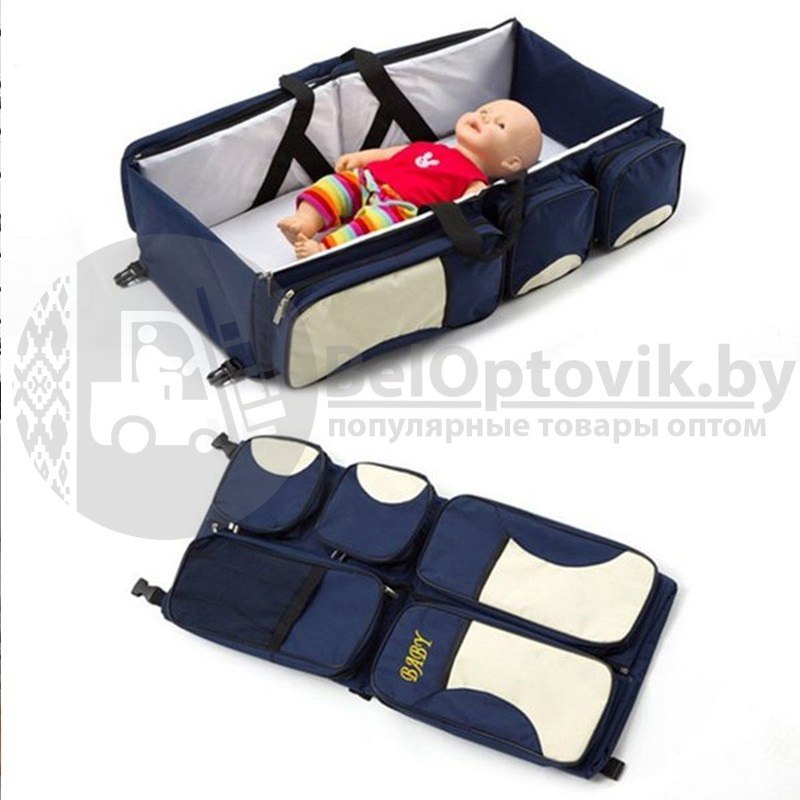 Детская сумка кровать Baby Travel Bed and Bag от 0 до 12 мес. (Складная дорожная люлька переноска) - фото 5 - id-p109390316