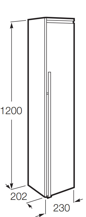 Шкаф-колонна Aneto 1200мм белый глянец/корпус черный мат, левый - фото 5 - id-p130564073