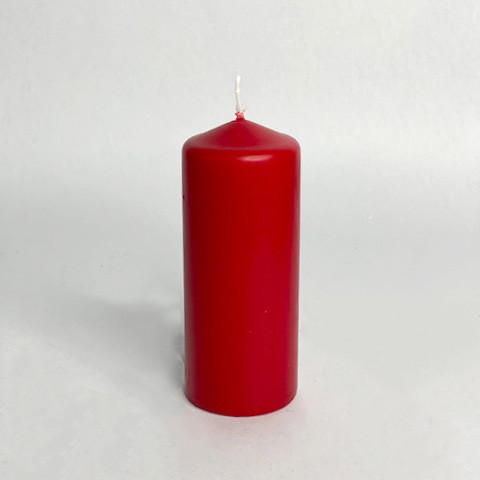Свеча Красная цилиндрическая 12см, фото 1