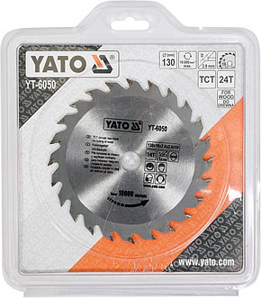 Диск пильный с напаянными зубцами 130/16 24Т "Yato" YT-6050, фото 2