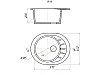 Мойка RIO, 570х450 mm, AV Engineering  черный из искуственного камня + смеситель в подарок, фото 4