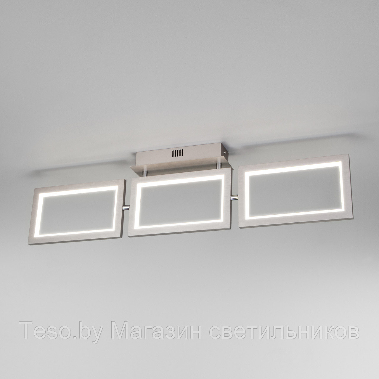 Потолочный светодиодный светильник 90223/3 матовое серебро