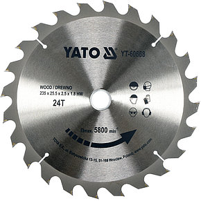 Пильный диск с напаянными зуб. 235/25,5 24Т "Yato" YT-60668, фото 2