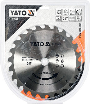 Пильный диск с напаянными зуб. 235/25,5 24Т  "Yato" YT-60668, фото 2