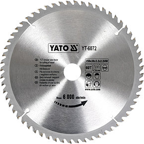 Пила дисковая по дереву 250/30 60T"Yato" YT-6072, фото 2