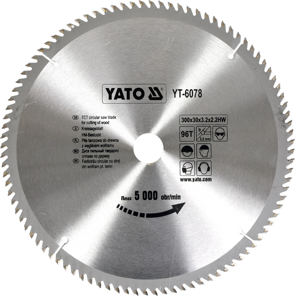 Диск пильный с напаянными зубцами 300/30 96T "Yato" YT-6078