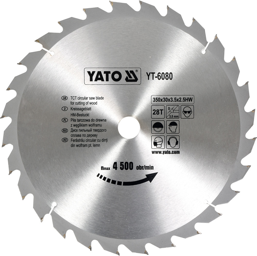 Диск пильный по дереву 350/30 28T "Yato" YT-6080