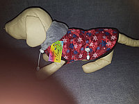 Куртка из мембранной ткани для собаки на подкладке Софт ( иск.мех) - ЕвроЗима с рисунком "Красные снежинки""