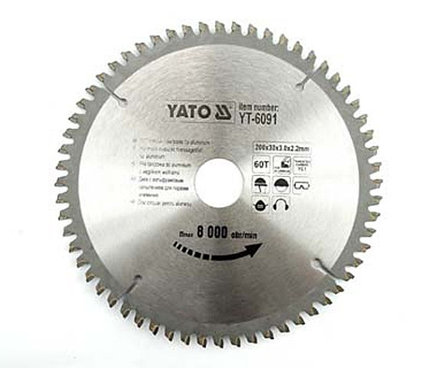 Пила дисковая по алюминию 200*30*60T"Yato" YT-6091, фото 2
