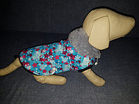 Куртка из мембранной ткани для собаки на подкладке Софт ( иск.мех) - ЕвроЗима с рисунком "Бирюзовые снежинки""