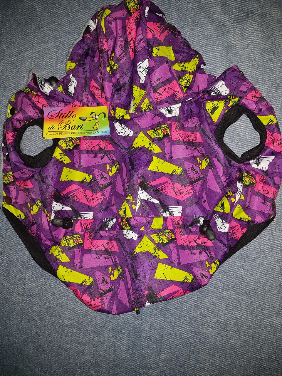 Куртка из мембранной ткани для собаки на подкладке Софт ( иск.мех) - ЕвроЗима с рисунком "Сиреневые кристаллы" - фото 5 - id-p141254130