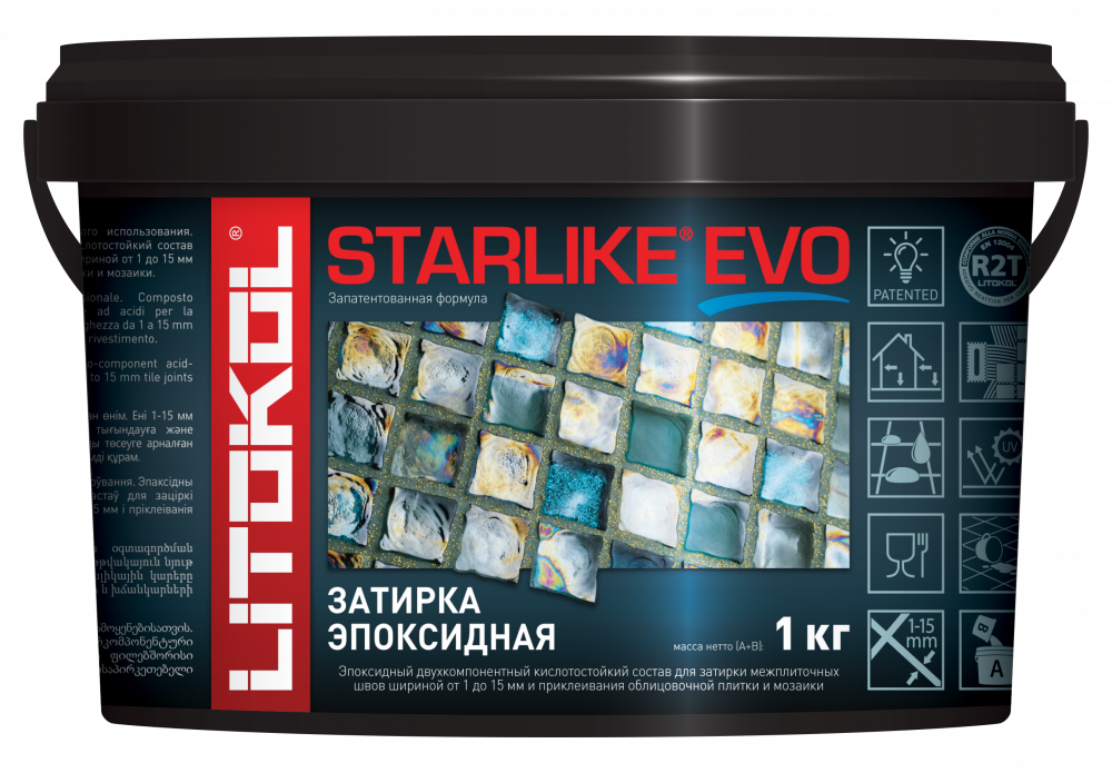 Фуга LITOKOL STARLIKE EVO S.145 (Nero Carbonio) 1 кг - фото 1 - id-p141255023