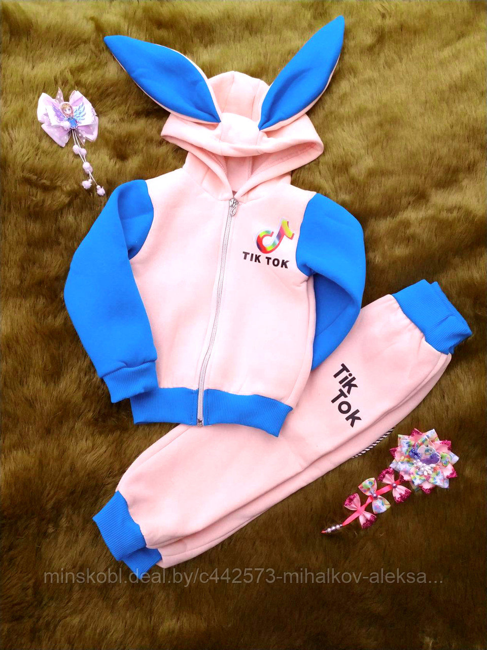 Детский утепленный костюм с ушками Tik Tok, 98