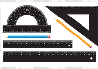 Линейки, чертежные инструменты, тубусы, лупы