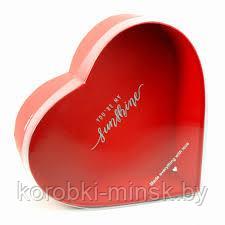 Коробка Сердце с прозрачной крышкой Красный  33*31,8*13,2 см (Могут присутствовать потертости на крышке)