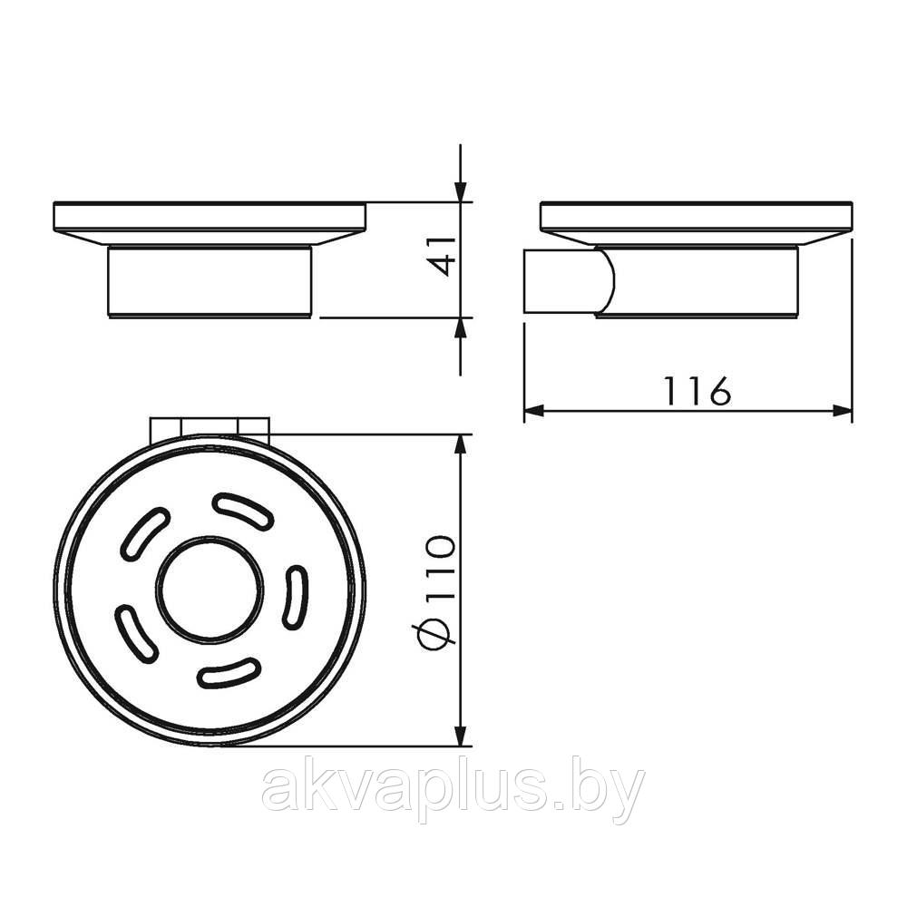 Мыльница к стене стеклянная круглая Langberger 24015C - фото 2 - id-p49455042