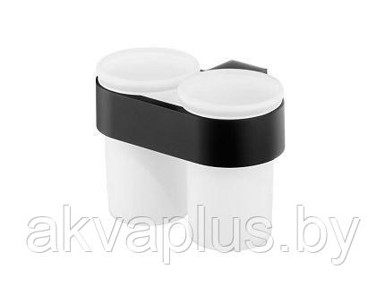 Стакан с подставкой двойной Bisk Futura BLACK 02960