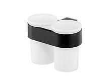 Стакан с подставкой двойной Bisk Futura BLACK 02960