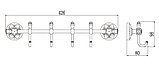 Планка с крючками Savol S-005874C (4 крючка) бронза, фото 2