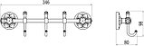 Планка с крючками  Savol S-005873C (3 крючка) бронза, фото 2
